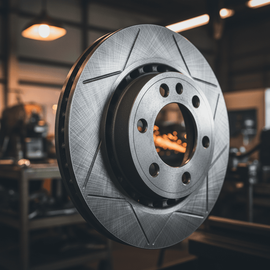 Machined brake rotor with visible surface